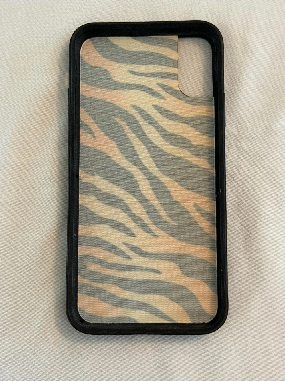 iPhone XS Wildflower Orange and Black Tiger Stripe Phone Case